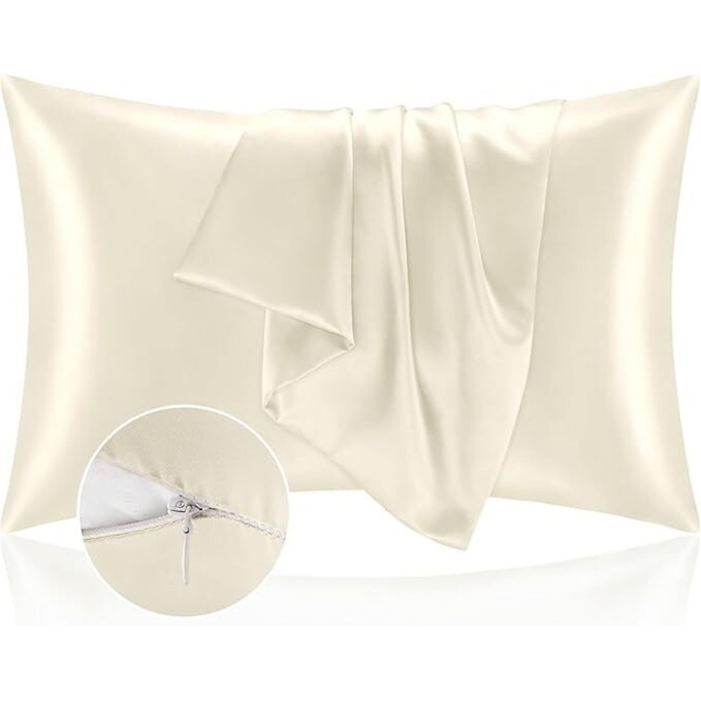BEDELITE Satin Pillowcase Set of 2 Pack Soft Silky Beige 20x30 A000588